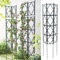 Rose Rankgitter Metall 3er Set,PP Resin Plastic Faltbares Design Hoch 220cm Rankhilfe Pergola für Rasen/Hinterhof/Terrasse Kletterrosenpflanzen Garten Decoration,Black-180 * 60cm(71 * 24in)