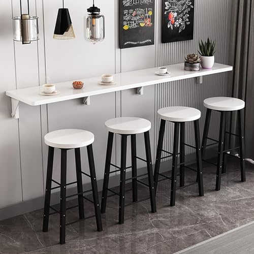 Küchen-esstisch, An Der Wand Montierter Klapptisch, An Der Wand Montierter Klapp-esstisch, An Der Wand Montierter Holz-klapptisch, Langer Und Schmaler Tisch, Geeignet Für Milc(Size:47*12in,Color:Weiß)