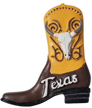 Wedarego Kühlschrankmagnet, Motiv: USA Texas, 3D-Stiefel, Souvenir, Geschenk, handgefertigt, Texas, Kühlschrankmagnet, Dekoration für Zuhause und Küche