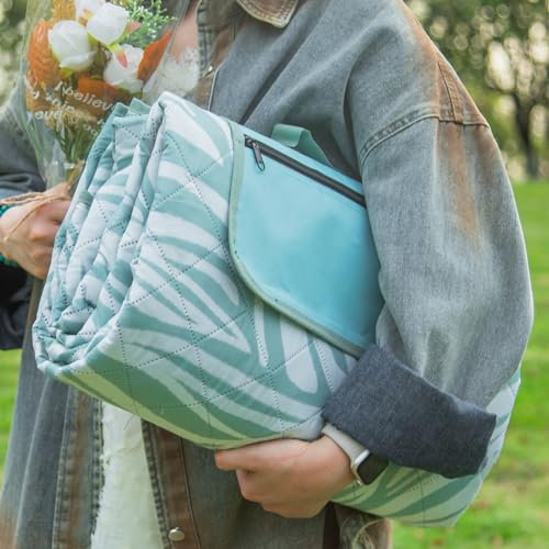 OESSUF Picknickdecke wasserdicht 200x200, extra große Picknickdecke XXL Stranddecke sandfrei tragbar maschinenwaschbar lagerbar faltbar für Camping und Wandern Grün