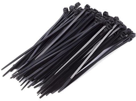 Lot de 100 Colliers de Serrages en Plastique - 100 Pièces, Serflex, Serres-Câble, Rislan, attache câble - 100x2,5mm, Noir