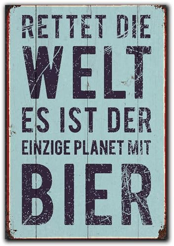 LANOLU Kühlschrankmagnete lustig- Rettet die Welt, der einzige Planet mit Bier- Geschenke für Bier-Liebhaber- lustige Magnete mit Sprüchen und witzigen Motiven 8x5,5cm