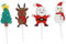 Levemolo 4pièces Décorations De Gâteau De Noël Toppers Pour Fête Accessoires Festifs Pour Gâteaux Et Desserts De Noël