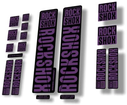 Gabel Ersatz Aufkleber MTB Suspension Radfahren Aufkleber Kompatibel für Rock Shox 30 32 RS1 Serie Lila (glänzend)