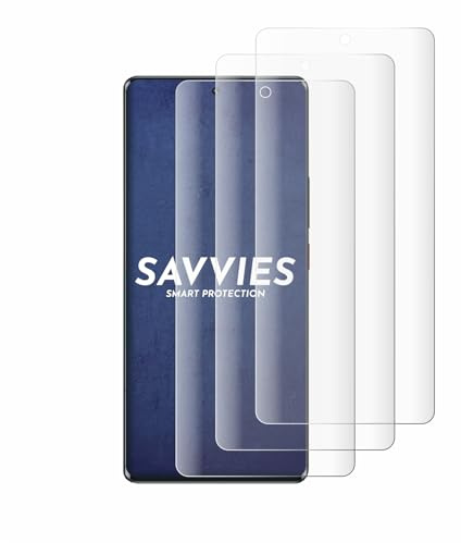 Savvies 4 Stück Full-Screen Schutzfolie für ZTE Blade V50 5G Full-Cover Displayschutz-Folie mit Installationshilfe [3D Curved, Transparent]