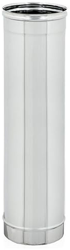 ALLINOX Tubo In Acciaio INOX L1000 mm Modulo Uscita Fumi Canna Fumaria Per Camino o Stufa MADE IN ITALY (DN 220)