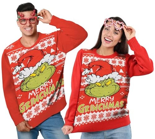 United Labels The Grinch Maglione Natalizio Unisex Merry Grinchmas Rosso Taglia XXL