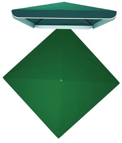AGKANVCVNT Techo De Repuesto para Sombrilla Cuadrada 3.0x3.0 M - 4 Varillas Toldo De Recambio De Jardín/Mercado/Playa, Impermeable (Green, 3x3(10'x10'))