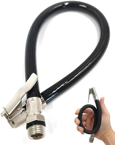 FUGLUS 1 Pcs 1 Satz Ventilverlängerung, 37 cm Schlauch,Ersatzschlauch für Luftpumpe,Reifenfüllschlauch, Autoventilschlauch,Universaladapter,geeignet für Auto,Fahrrad und Motorradkompressoren, schwarz