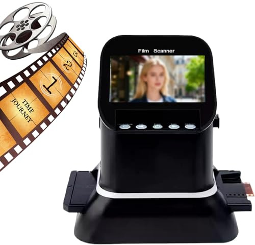 22MP filmskanner med stor 4,3-tums skärm, konverterar 120/126/127/135 film till digitala foton, enkel att ladda filmadaptrar, med SD-kortplats (måste köpas själv)