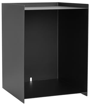 Natural Goods Berlin 1x Nachttisch Cuboid - Kleiner Nachttisch Schwarz, Beistelltisch Metall, Nachtkästchen 33 x 33 x 45 cm, Nachtschrank Schwarz, Nachtkommode, Nachtkasten, Bedside Table, Nightstand