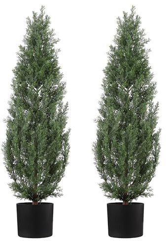 Garvee Topiaire Artificiel Cèdre, Plante Artificielle Réaliste, Faux Cyprès Arbre Décoration Extérieur & Intérieur, Maison, Terrasse, Jardin, Balcon, Bureau (1 pcs)