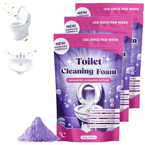 Fizz clean Wc-Reiniger Schaum, Fizz Clean Toilettenschaum, Wc-Schaumreiniger, Instant Action Toilet Cleaning Foam, Toiletten Schaumreiniger für Strahlend Saubere Toiletten (3)