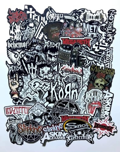 Heavy Metal Band Stickers, Waterproof, Rock Music Theme, 50 Pieces Pack