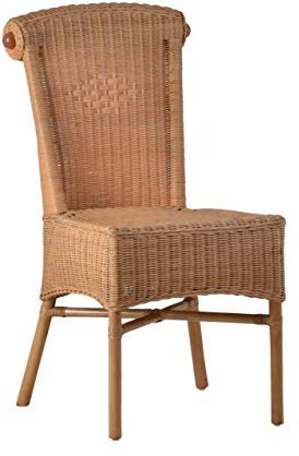 MiaMöbel Esszimmerstuhl 46x95x64 cm Landhausstil Rattan Honig