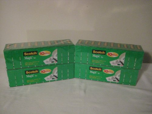 Scotch Magic Tape, 3/4 x 1000 Inches, Boxed, 10 Rolls Per-Pk (4 Pack)