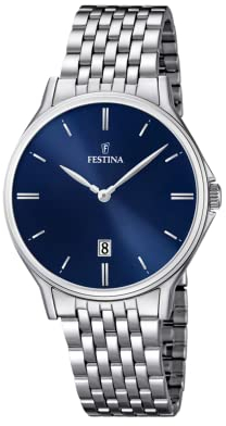 Reloj FESTINA para Hombre F16744/3 Acero Clasico Caja de Acero Inoxidable 316l Plateado Correa de Acero Inoxidable 316l Plateado
