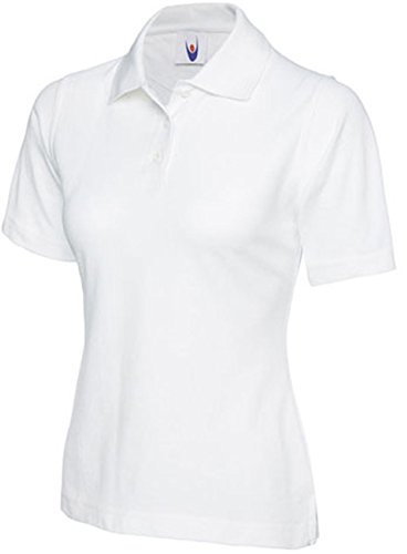 247-Clothing Ladies Polo Shirt Size UK 14 (L) White