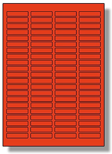 Label Planet® 84 Per Sheet, 5 Sheets (420 Crimson RED Labels). Coloured Paper Labels, 46 x 11.1mm, LP84/46 C.