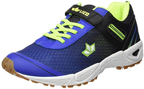 Lico Unisex Kinder BARNEY VS Hallenschuhe, Blau/ Schwarz/ Lemon, 33 EU
