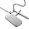 JewelryWe Kreuz Erkennungsmarke Halskette Herren: Silber Edelstahl Retro Immanuel Kruzifix Bibel Herr Gebet Vaterunser Dog Tag Anhänger Kette Religiöse Christian Schmuck Geschenk für Männer