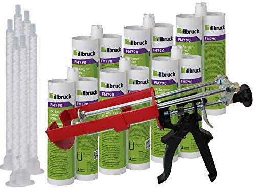 Illbruck Kombiset 6x FM790 Zargenschaum á 210ml + 2K Pistole DM21-Metall