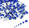 LolliBeads Resin Crystal Round Nail Art Mixed Flat Backs Acrylic Rhinestones Gems,Mix Size 1.5-5 mm, Color Sapphire Blue (1200Pcs)