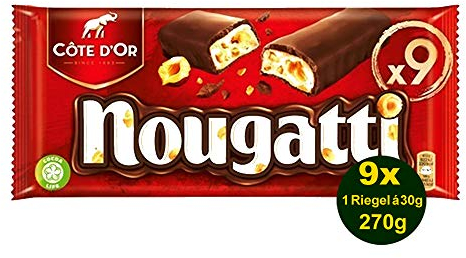Côte d'Or Barres chocolatées Nougatti - Les 9 barres, 270g