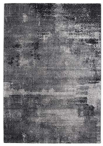 andiamo Webteppich moderner stilvoller Kurzflor Teppich robust und pflegeleicht aus 100% Polypropylen geeignet für Fußbodenheizung und Saugroboter 120 x 170 cm Muster Grau