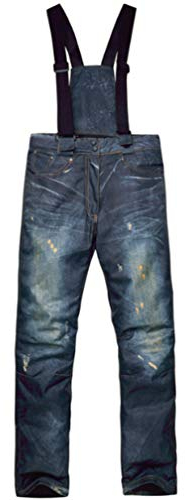 Mitef - Pantaloni da sci da uomo, in denim, antivento, impermeabili, per snowboard, colore: nero, XL