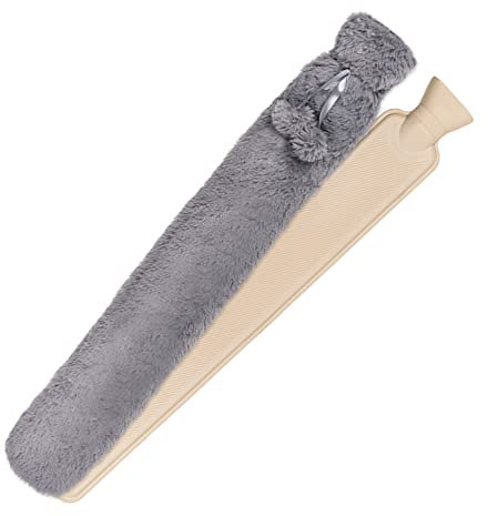 Monsterzeug Wärmflasche extra lang, Körperwärmflasche XXL mit grauem Bezug