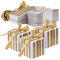 TsunNee Square Paper Candy Box, süße Hochzeitsbevorzugungskästen, gestreifte Party-Geschenkbox, kreative Papier-Geschenkboxen (Gold)