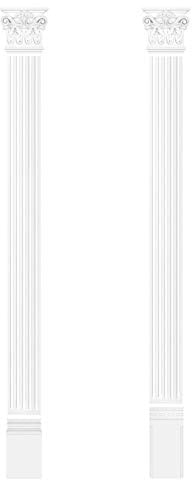 HEXIM Pilaster ca. 130 x 15 mm – väggreliefe/stuckaturdekor av hårt skum, urval av skaft, kapitell och bas – Perfect D1501 (komplett set 1)