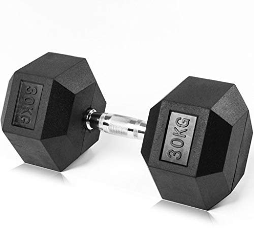 Sports Hanteln zum Hantel sets,Sechseckige, mit Eisen beschichtete Hanteln für den Haushalt, Fitnessstudio für Liegestütze, Anti-Verschleiß- und Anti-Fall-Hanteln Fitnessgeräte ( Color : Black 30kg )