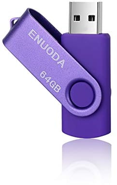 ENUODA USB Stick 64GB USB Speicherstick Rotate Metall High Speed USB 2.0 Memory Stick für PC Laptop Computer (Lila)