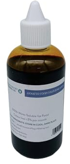 Annatto Food Coloring, Bright Yellow Natural Dye for Cheesemaking, Highly Concentrated Dropper Bottles for Precision - 100ml