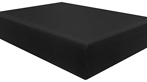 NTBAY Brushed Microfiber Super King Fitted Sheet, 12 / 30cm Deep, Black | 100% Brushed Microfiber Bed Sheet, 12 / 30cm Deep Pocket, Soft and Cozy, Wrinkle Fade Resistant, Full Elastic All Around