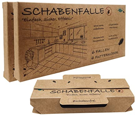Mr. Insektenfrei - 12x Schaben Fallen / Kakerlaken Falle mit Köder - Effektive Schabenfalle und Befallsermittlung von Küchenschaben, Deutsche Schabe, Brotkäfer, Speckkäfer Klebefalle