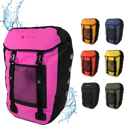 Red Loon wasserdichte Fahrradtasche Gepäckträger robuste Fahrradtasche hinten Gepäckträger - Fahrradtaschen für Gepäckträger ebike - regenfeste Fahrradtasche Gepäckträger E-Bike - Pink
