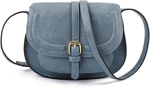 AFKOMST Sac Bandoulière Femme,Petit Sac a Main Femmes Bandoulieres,Rétro Sacs Portés épaule (Blue)