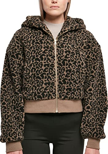 Urban Classics Damen Ladies Short Oversized AOP Sherpa Jacket darktaupeleo, 3XL