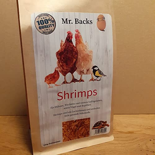 Mr Backs Shrimps für Geflügel Schildkröten und Wildtiere - 250 g - Getrocknete Shrimps für Tiere