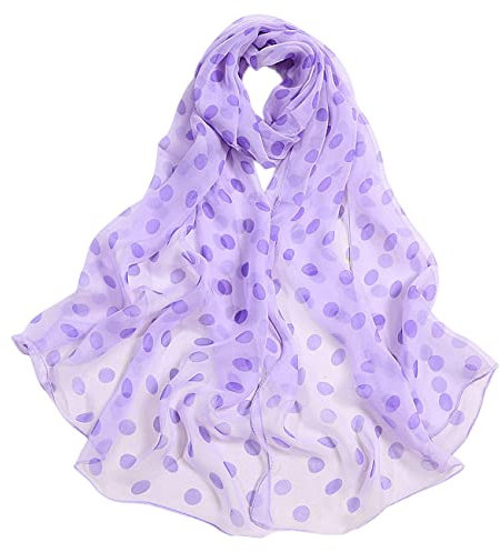FAIRYGATE Purple Scarf for Women UK Women's Scarves & Wraps Ladies Chiffon Scarfs for Women Neck Scarf Soft Headwrap Girls Headscarf Sheer Wrap A5417