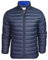Xact Men's Insulated Funnel Neck Quilted Puffer Jacket, Soft Fleece-Lined Collar, Front Zipped Hand Pockets (Sky Captain Navy) M