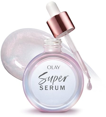 Olay Super Serum - Glow Serum for Face - Activated Niacinamide, Vitamin C & E, Collagen Peptide, AHA - 5-in-1 Benefits - Brightens, Hydrates, Smooths, Firms, Evens Tone, Proactive Anti-Aging, 1.0 Oz