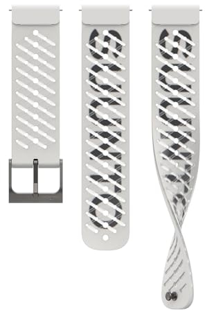 SUUNTO 22 ATH5 Silikon Armband Kompatibel Race, Vertical, 9 Peak Pro, 9 Peak, 5 Peak, Watch Strap Weiches Silikon Ersatzband 22mm Pearl White S+M