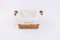 Chattels Square Bread Serving Basket with wooden handles and Washable Lining with the wording BREAD Embroidered