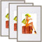 WOLTU Bilderrahmen 13x18 cm Set of 3 Fotorahmen aus Kunststoff mit Passepartout, Posterrahmen zum vertikalen oder horizontalen Aufhängen/Aufstellen, Collage Wanddeko, Stahl