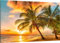 HUBDECO Leinwand Bilder Wohnzimmer - Bilder, Poster, Kunstdrucke - Leinwandbild - Bild auf Leinwand - Tolle Zimmerdekoration - Schlafzimmer Bilder - 120x80 cm Karibik Strand