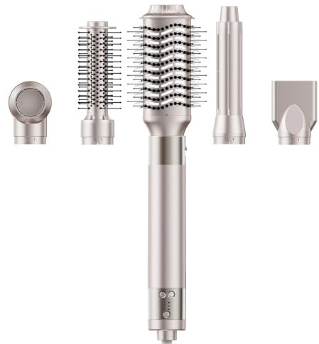 [140000 RPM]Warmluftbürste [6 in 1] Air Styler & Föhnbürste, Hochtouriger negative Ionen Haartrockner schnell trocknend, Warmluftbürste Set mit Auto-Air Locken, Volumizer, Rundbürstenföhn, Glätteisen